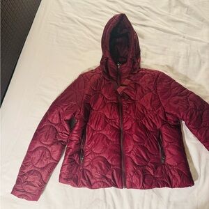 Serra Women's Deep Red Quilted Puffer Jacket